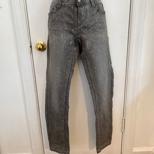 Wallflower Gray Jeans with silver Metallic finish Size 13